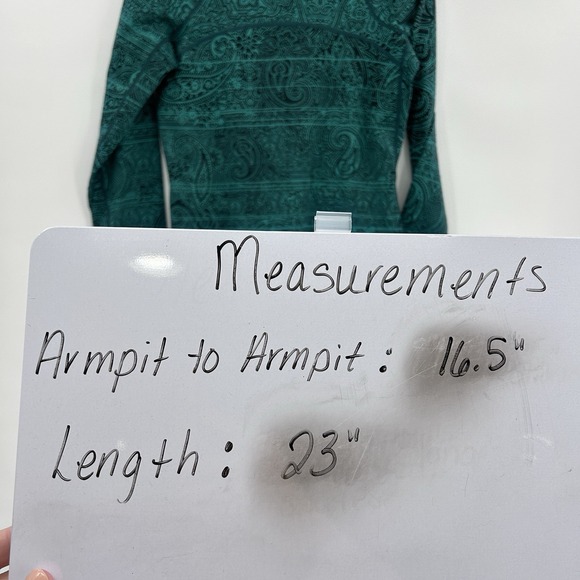 Title Nine Womens Wool Blend Long Sleeve Shirt Sz XS Turquoise Zip Pocket Active - Picture 6 of 6